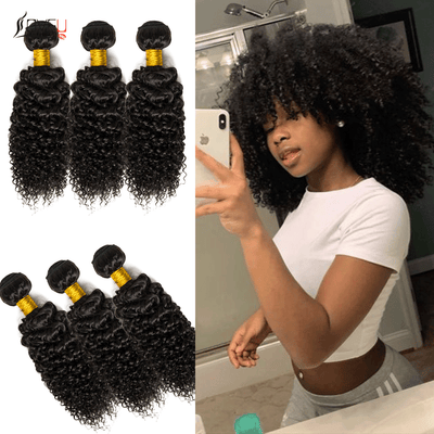 3 bundles kinky curly hair